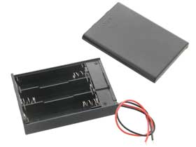 Battery Box with Cover & Switch,  Holds 3 