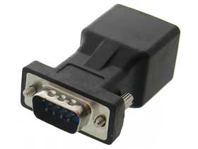 RJ-45 Jack to 9-pin DB-9 Male RS232 Serial Port Adapter