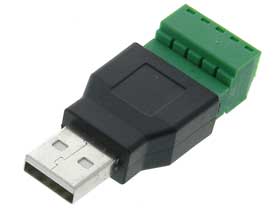 USB Type A Male to Screw Terminal Block