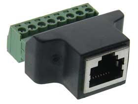 RJ-45 8P8C Network Port Jack to Screw Terminal Block