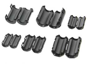 Pack of 6 - Snap-on Ferrite Noise Filter