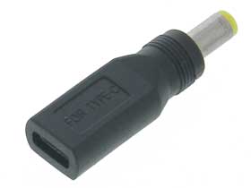 Type-C USB Jack to 5.5x2.5mm Plug Charge Adapter