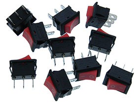 Pack of 10 - SPDT (ON/ON)  Rocker Switch 6A/250VAC RED