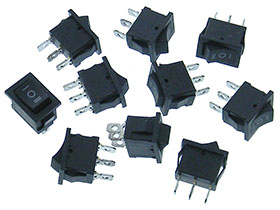 Pack of 10  SPDT (ON/OFF/ON)  Rocker Switch 6A/250VAC BLACK