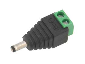 3.5mm / 1.35mm Power Plug- to Screw Terminals Adapter