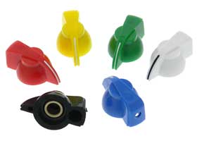 Pack of 6 - COLORED Pointer Knob for 1/4