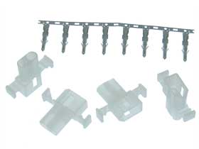 Pack of 4- Connector, 2 Pin Female Housing, Keyed 6.3mm Pitch