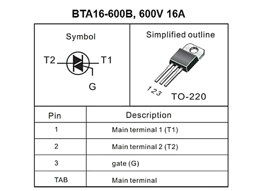 Вта16 600 схема включения