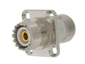 UHF Connector, Female to N Female, 4 Hole Panel, Adapter