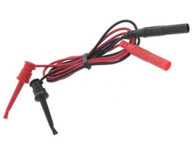 Red & Black Pair- Hook Clips to Bananna Plug -26