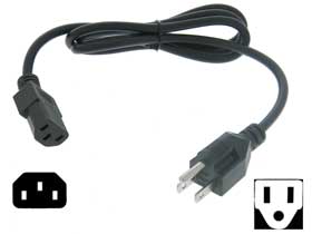 Power Cord 3ft. UL Listed NEMA 5 to IEC C13