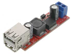 DC/DC Buck Converter 5-40V In to Dual 5V USB