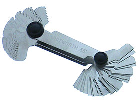 Dual Thread Gauge - Whitworth 55 (BSW G) & Metrisch 60