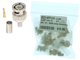 Pack of 10 - BNC-Male Crimp Connector for RG-58