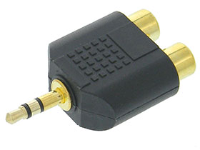 1/8in. (3.5mm) Stereo Plug to Dual RCA Jacks Split Adapter