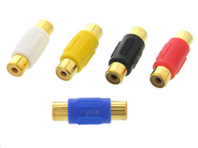 Pack of 5- Color Coded Gold RCA  Female Couplers