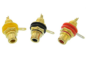 Pack of 3 - RCA Panel Jacks - Red, Yellow, Black