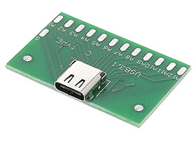 Adapter PC Board - USB 3.1 Type C Female to 24 Solder Pads