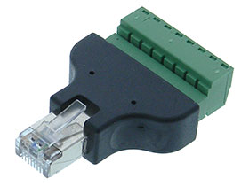 RJ-45 8P8C Network Port Plug to Screw Terminal Block