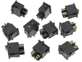 Pack of 10 - DPST Rocker Switch - Tarnished Terminals