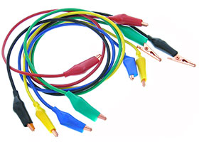 Set of 5 - Copper Alligator Clip Leads - 20in.
