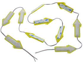 10 LED Arrows String - 12VDC - Yellow