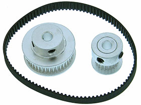 2:1 Ratio GT2 Pulley and Belt Set - 5mm Shafts