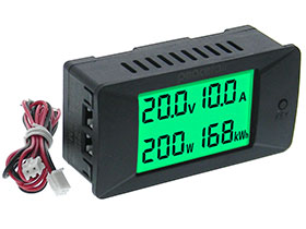 Panel Meter, DC Snap-in, Multi Function, 300V, 200A, 90KW