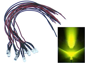 Pack of 10 - 12 VDC Yellow 5mm LED Panel Lamp