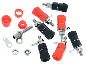 Pack of 8 - Binding Post - 4 Red & 4 Black