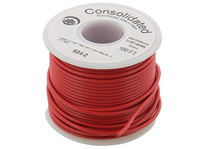 Wire, Stranded Copper, Red 16AWG, 100ft