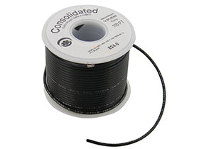 Wire, Stranded Copper, Black 16AWG, 100ft