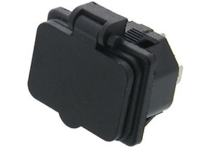 Power Inlet - IEC C-14  Snap-In - Chassis Mount with Cover