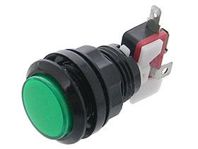 Game Console Switch - SPST-NO, 12VDC LED - Green