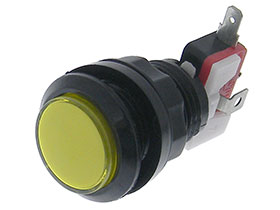 Game Console Switch - SPST-NO, 12VDC LED - Yellow