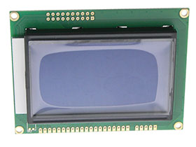 128 X 64 Dot Matrix LCD Display, White on Blue