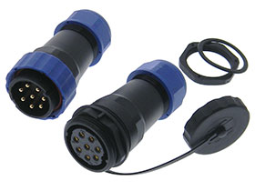 Waterproof 8 Contact Cable Plug & Jack