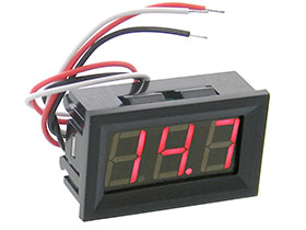 0-40VDC 3 Digit Red LED Panel Meter 3 Wire