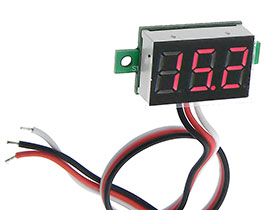 0-100VDC 3 Digit Red LED Mini Panel Meter 3 Wire