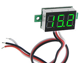 0-100VDC 3 Digit Green LED Mini Panel Meter 3 Wire