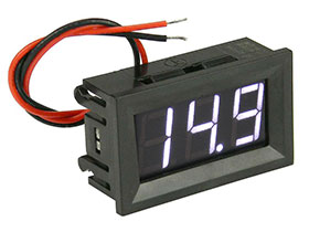 Mini Panel Meter, 2 Wire - Snap-in - 3 Digit White, 30VDC
