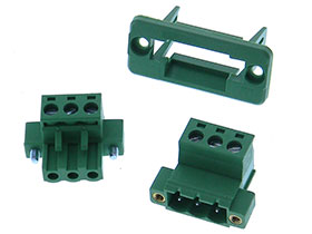 3 Pin Mating 5.08mm Connectors with Screw Lock & Plate