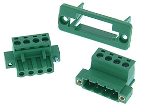 4 Pin Mating 5.08mm Connectors with Screw Lock & Plate