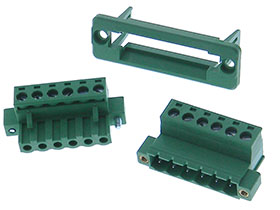6 Pin Mating 5.08mm Connectors with Screw Lock & Plate