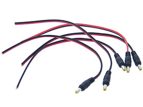 Pack of 5 - 5.5 x 2.1mm Coaxial Plug - 9in Pigtail