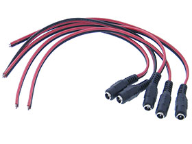 Pack of 5 - 5.5 x 2.1mm Coaxial Jack - 9in Pigtail