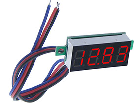 0-100VDC 4 Digit Red LED Panel Meter 3 Lead