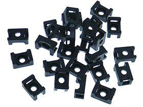 Pack of 25 - Cable Tie Mounts - Ties up to 5mm Wide - Black