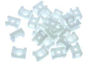 Pack of 25 - Cable Tie Mounts - Ties up to 9mm Wide - White