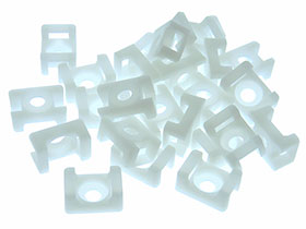 Pack of 25 - Tie Mounts - Ties up to 9.2mm Wide - White